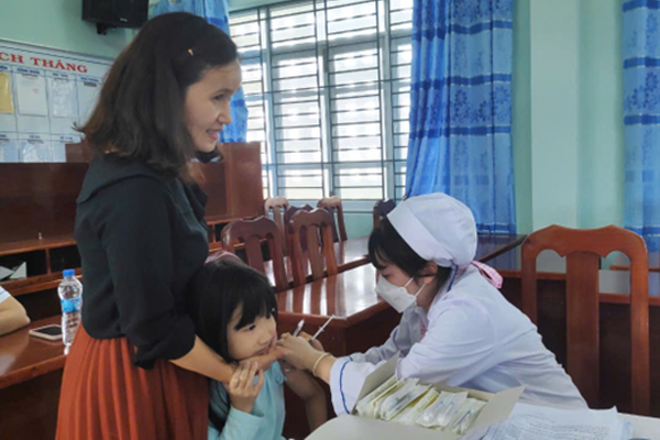 Nearly 13,000 children in the province were vaccinated with reduced dose of tetanus-diphtheria vaccine.